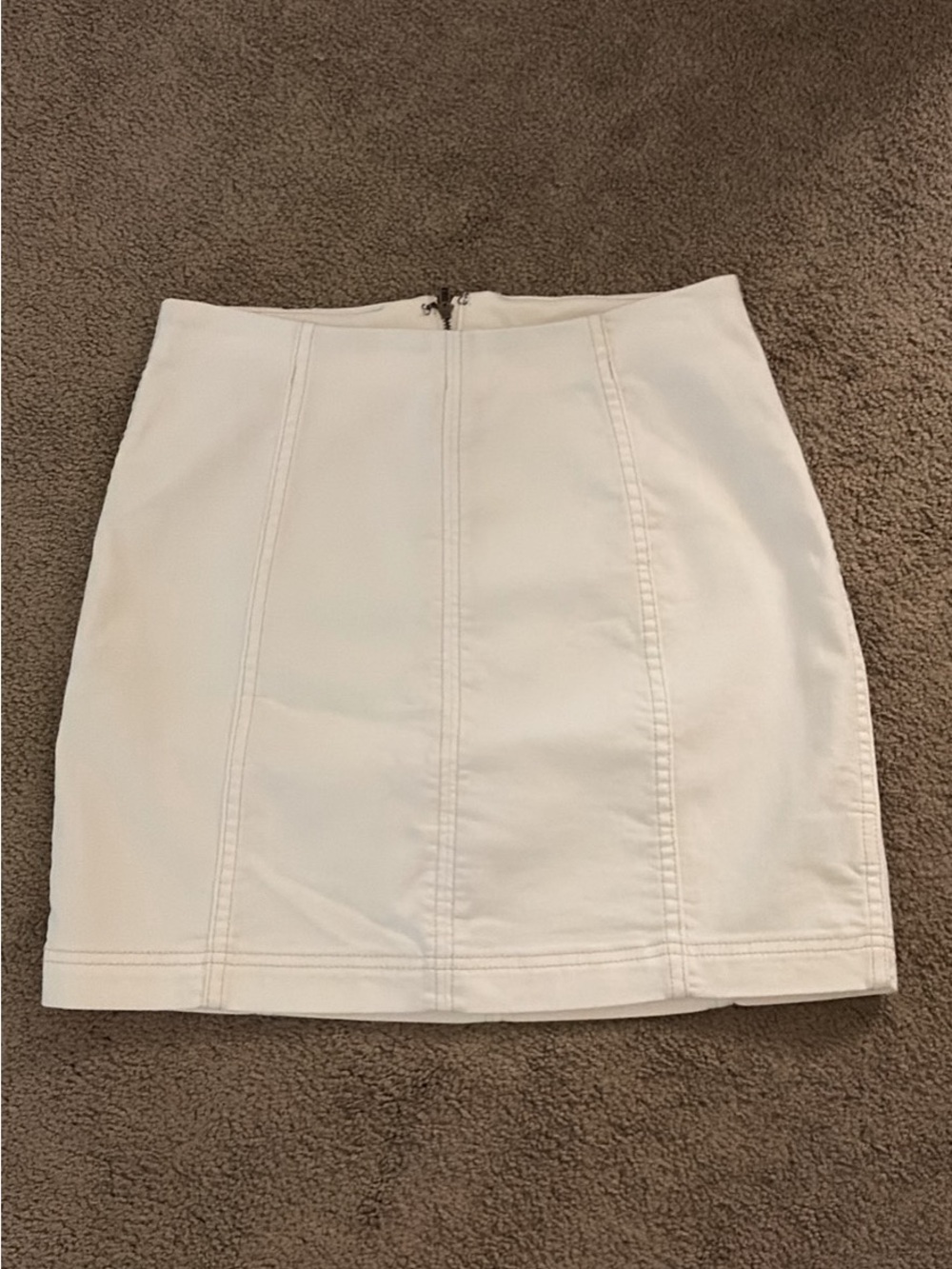 Free People Ivory Seamed Mini Skirt